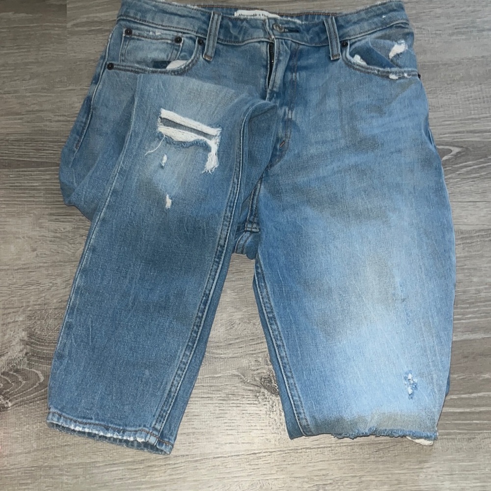 High rise light wash skinny jeans